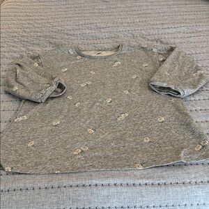 Old Navy 3/4 sleeve Gray floral Top